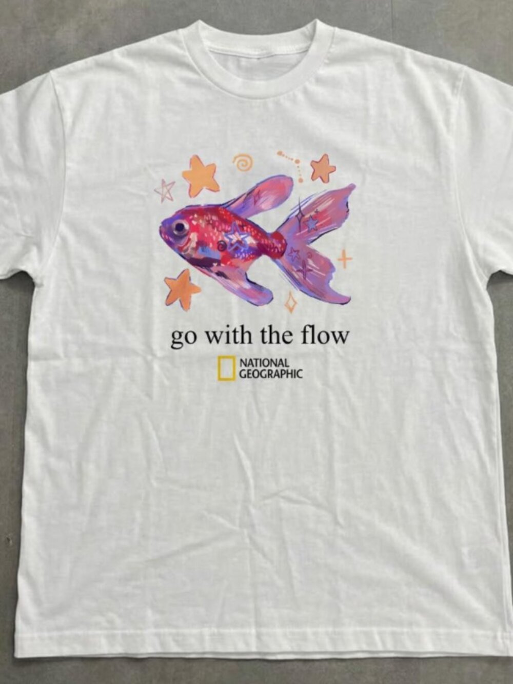 National Geographic white fish graphic tee